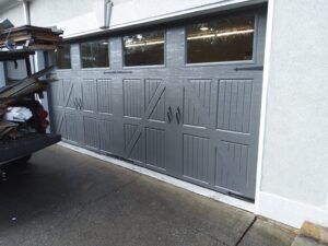 Gray garage door Gray garage door