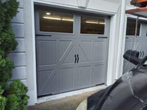 Gray garage door Gray garage door