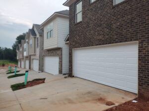 Short Panel garage door in White with No Windows Short Panel garage door