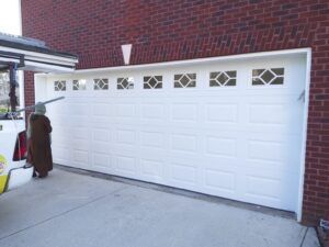 White garage door with windows White garage door with windows