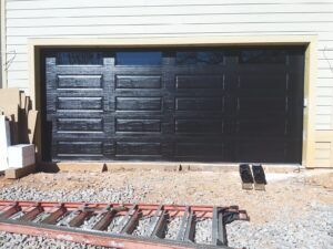 Black garage door Black garage door